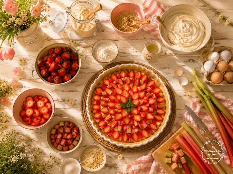Tarte fraises-rhubarbe