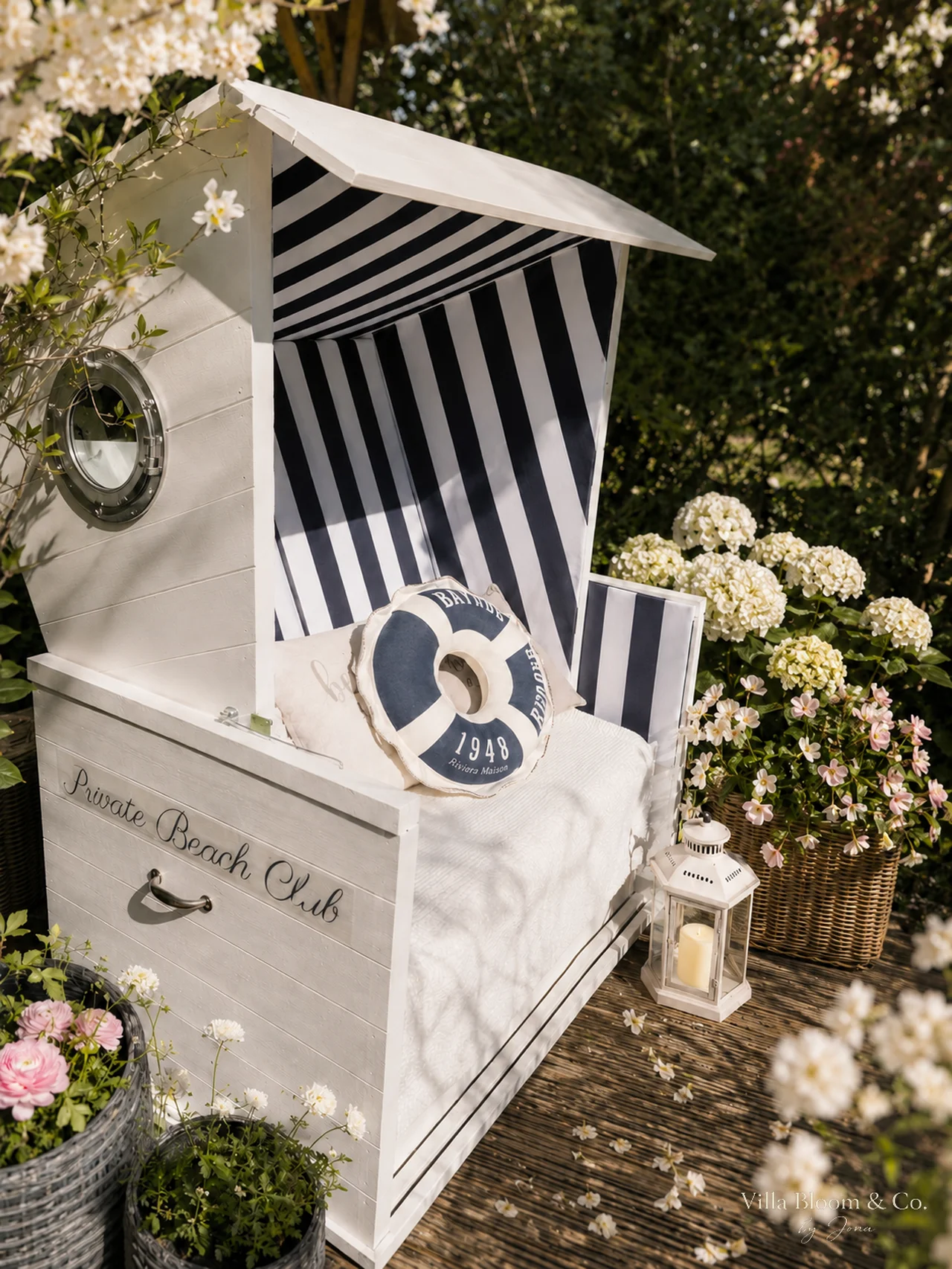Beach chair with fresh cushions for the start of summer