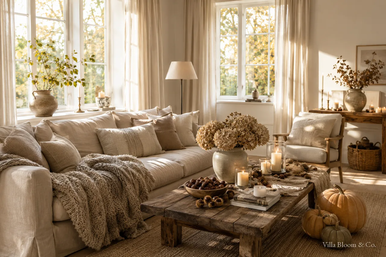 Autumn decorating in country-house style