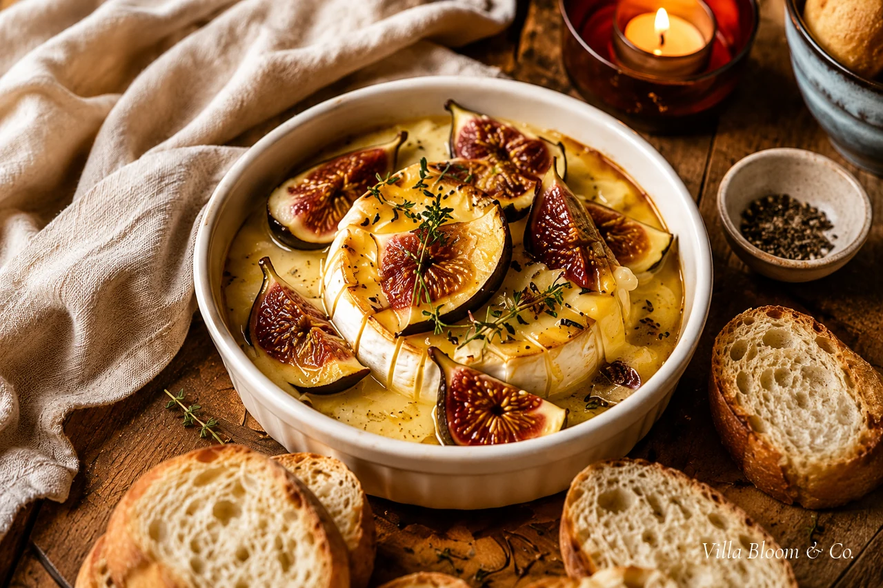 Ofen-Camembert mit Feigen und Thymian in einer kleinen Form
