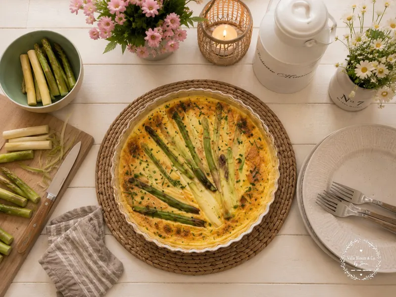 Quiche aux asperges et aux herbes fraîches
