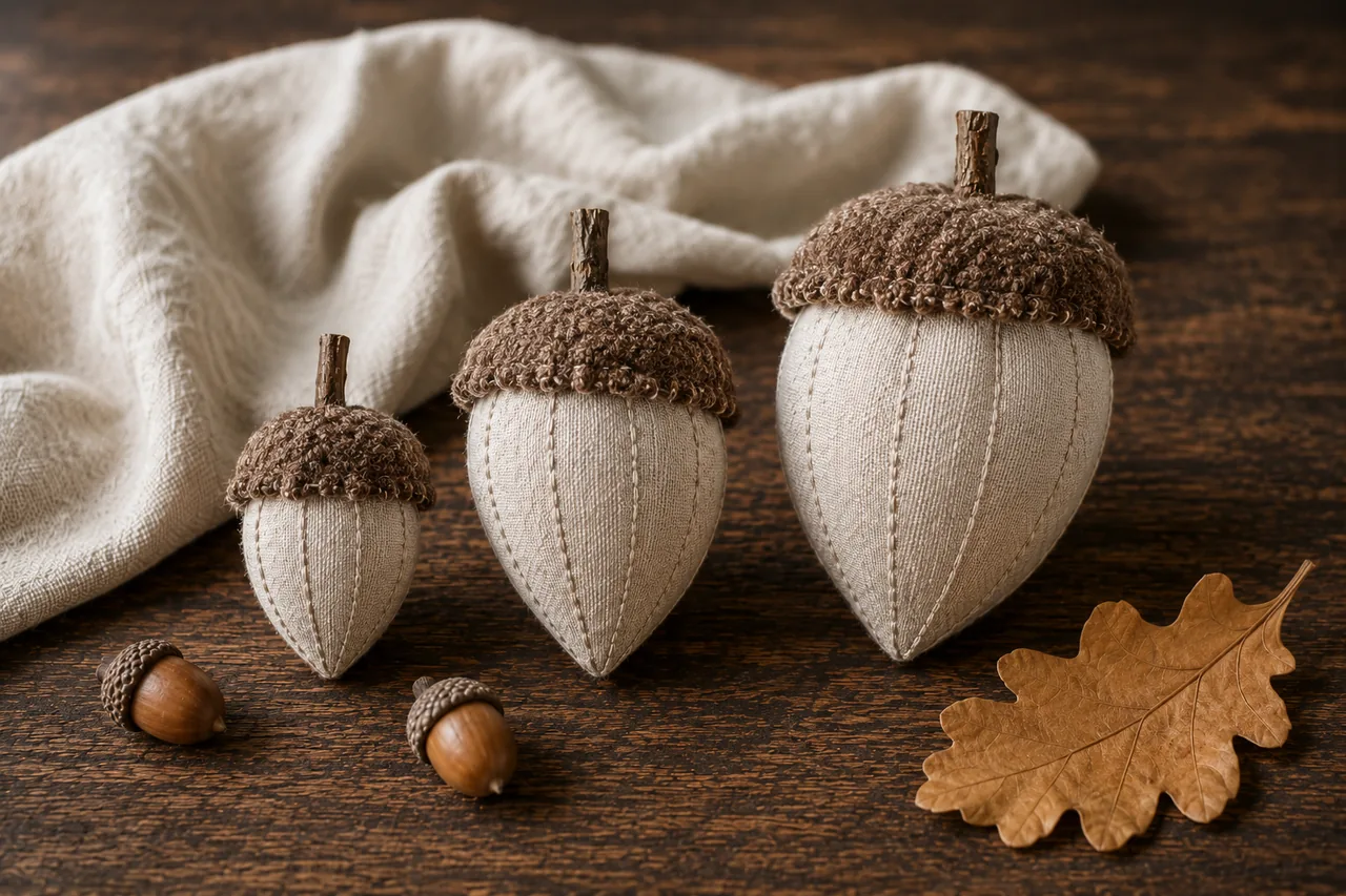 Stoffeicheln nähen – DIY-Herbstdeko aus Leinen im Landhausstil