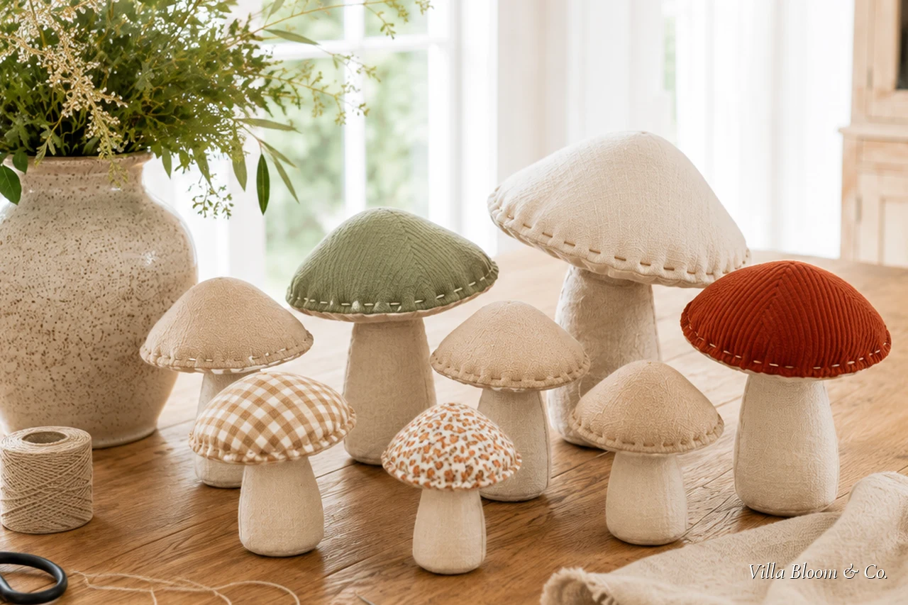 Stoffpilze nähen – DIY-Herbstdeko im Landhausstil
